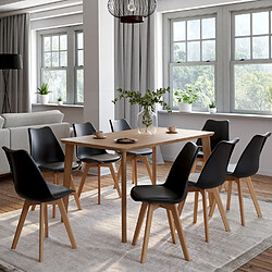 Idmarket Chaises SARA - Lot de 8 - Noir