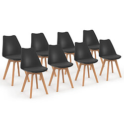 Idmarket Chaises SARA - Lot de 8 - Noir