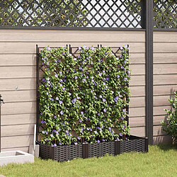 vidaXL Jardinier avec Treillis 3pcs - Marron