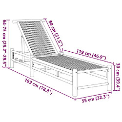 Chaise longue VidaXL - Bambou pas cher