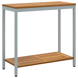 vidaXL Table de jardin avec stockage Naturel et gris 80 x 35 x 75 cm