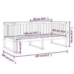 vidaXL Lit de jour sans matelas 100x200 pas cher