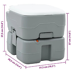 VIDAXL Toilette Camping 15L - Grise pas cher