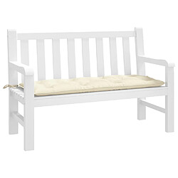 vidaXL Coussin de banc de jardin crème 120x50x7 cm tissu oxford