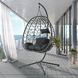 Avis Concept Usine Fauteuil suspendu effet rotin noir CUZCO
