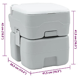 VIDAXL Toilettes Portables 20L - Grises et Blanches pas cher