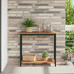 vidaXL Table de jardin avec stockage Naturel et noir 80 x 35 x 75 cm