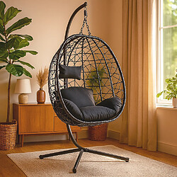 Acheter Concept Usine Fauteuil suspendu effet rotin noir CUZCO