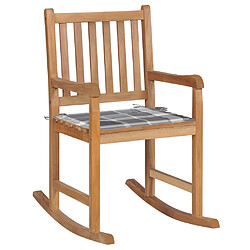 Vidaxl Chaise à bascule avec coussin - Teck