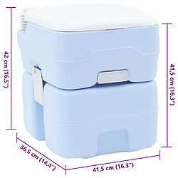 VIDAXL Lampe de Toilette Portable 20L - Bleue/Blanche pas cher