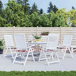 vidaXL Coussins de chaise de jardin lot de 6 carreaux rouges 50x50x3cm