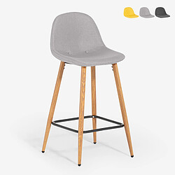 Ahd amazing home design tabouret de bar Shona - Gris clair Tabouret de bar - style scandinave - assise tissu