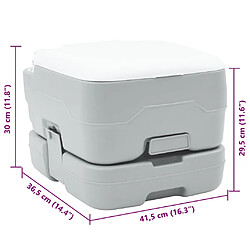 VIDAXL Toilette Camping Portable - Grise 10L | 10L pas cher