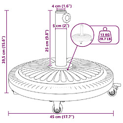 Vidaxl Base de parasol ronde en métal - Noir pas cher
