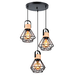 Stoex 3 Lumières Suspension Luminaire - Noir