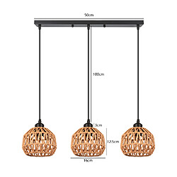 Stoex Suspension lustre corde chanvre - Noir pas cher