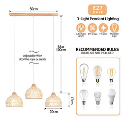 Stoex suspension rétro 3 lumières - Blanc pas cher