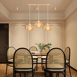 Acheter Stoex Suspension rétro 3 lumières en corde de chanvre - Jaune clair