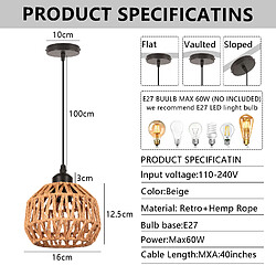 Stoex Suspension vintage métal corde – Noir pas cher