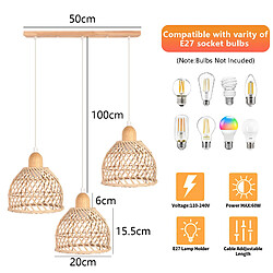 Stoex Suspension Lustre En Bambou - Vintage pas cher