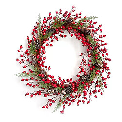 Baies rouges & pommes de pin - Couronne de Noël