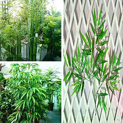 Feuilles de bambou vertes artificielles - Lot de 10
