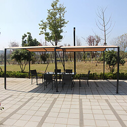 Concept Usine Pergola coulissante extensible et carport 9m² jusqu'à 16m² gris et beige ICARIA
