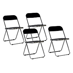 Le Quai Des Affaires Lot de 4 chaises pliantes de salle à manger EVA / Noir