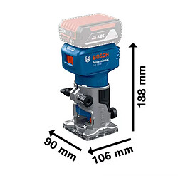 Affleureuse sans-fil BOSCH GLF 18V-8 - 0 601 B51 100 Professional - Machine nue en L-BOXX avec accessoires