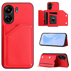 Xiaomi Redmi 13c 4G - Rouge Coque pour smartphone - Étui portefeuille en cuir PU - Incision précise - Protection caméra
