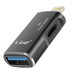 LinQ Adaptateur OTG USB et USB C vers Apple Lightning Noir