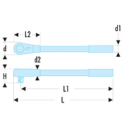 Facom Clé à cliquet 3/4