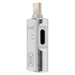 LinQ Adaptateur OTG USB et USB C vers USB C Transfert de Données Rapides Argent