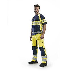 Blaklader Pantalon artisan aéré haute visibilité +stretch - Jaune fluo/Marine