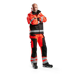 Blaklader Pantalon Artisan haute visibilité - Rouge fluo/Noir