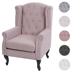 Mendler Fauteuil club Chesterfield - Rose poudre