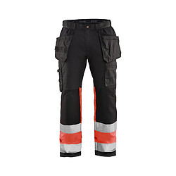 Blaklader Artisan haute-visibilité +stretch Noir/Rouge fluo