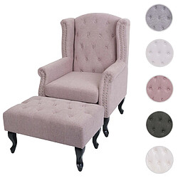 Mendler Fauteuil Chesterfield - Rose poudre