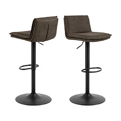 Lisa Design Alora - Lot de 2 tabourets - Gris anthracite