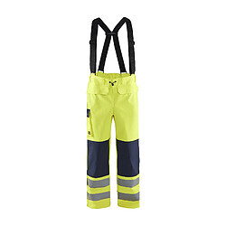 Blaklader Pantalon de Pluie Retardant Flamme Niveau 2 - Jaune Fluo/Marine