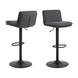 Lisa Design Alora - Lot de 2 tabourets - Gris
