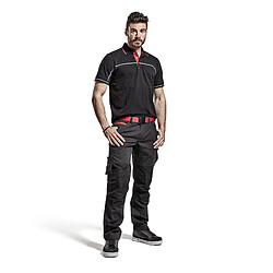 Blaklader 149513309956 - Pantalon maintenance +stretch Noir/Rouge