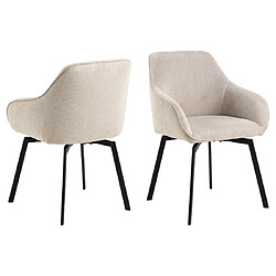 Lisa Design Juno - Lot de 2 chaises pivotantes - Beige