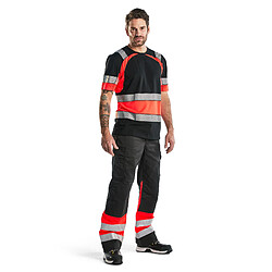 Blaklader Pantalon Artisan Haute Visibilité - Noir/Rouge fluo