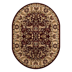 RUGSX Tapis en laine OMEGA ovale ORDA fleurs rubis clair 2 170x235 cm
