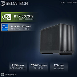 Sedatech Mini-PC, Intel i7-12700KF, RTX5070Ti, 32Go DDR5, 2To SSD, Win 11