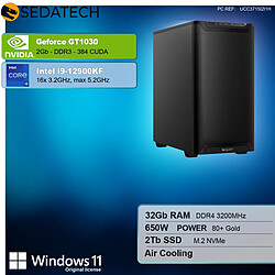 Sedatech Workstation, Intel i9-12900KF, GT1030, 32Go RAM, 2To SSD, Win 11