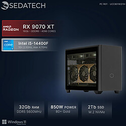Sedatech Mini-PC, Intel i5-14400F, RX 9070 XT, 32Go DDR5, 2To SSD, Win 11