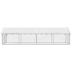 Acheter Helloshop26 Chenil extérieur avec toit 12 m² - Argent