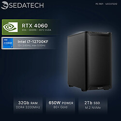 Sedatech Workstation, Intel i7-12700KF, RTX4060, 32Go RAM, 2To SSD, sans OS